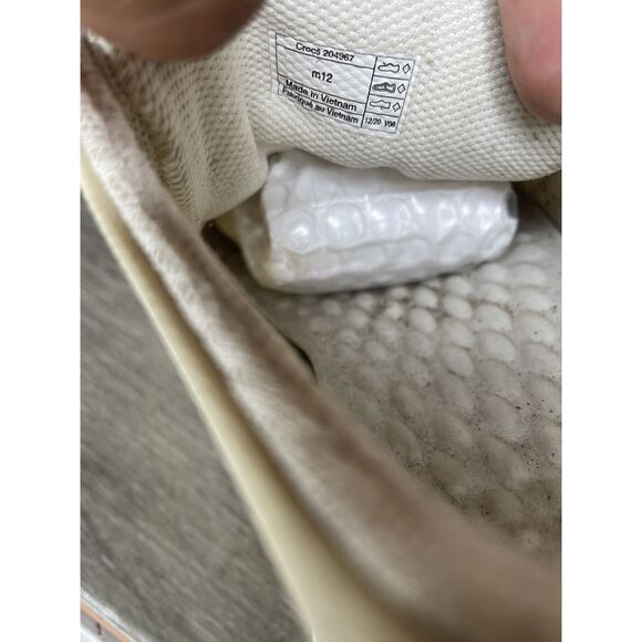 CROCS OFF WHITE Rubber Synthetic Light Lace Up WATER SHOES Men Sz 12M US/45EU - Picture 6 of 16